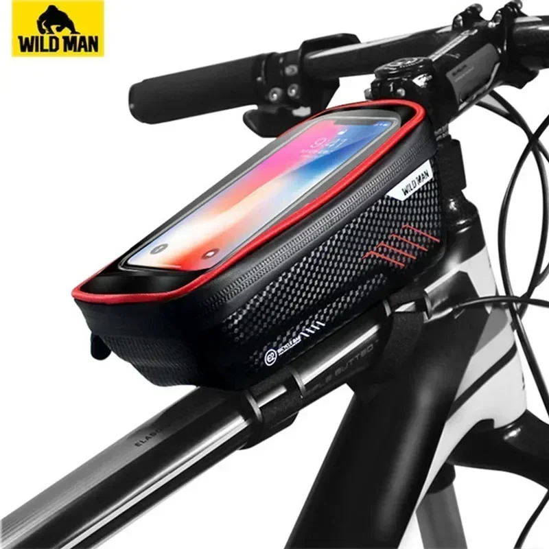 

WILD MAN Road Bicycle Handlebar Bag Rainproof Cycling Front Top Tube Bag MTB Repair Tool Bag Bike Saddle Bag