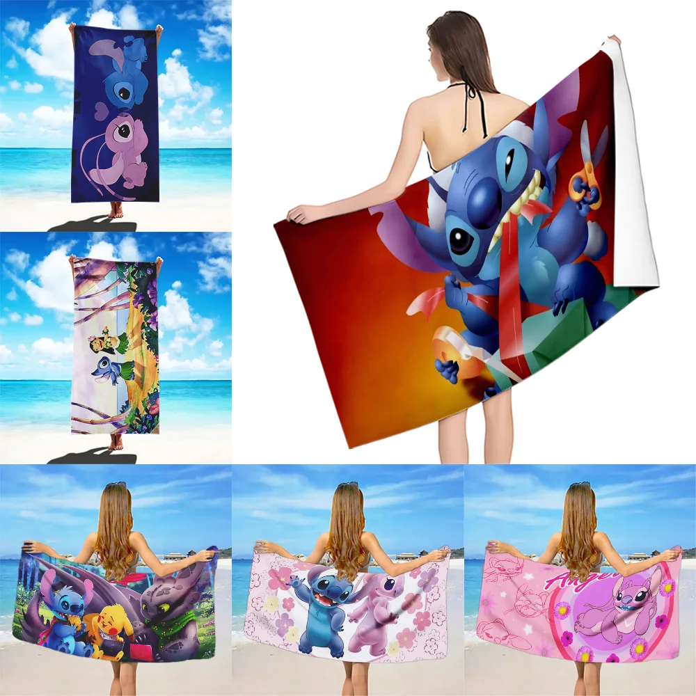 L-Lilo & S-Stitch Beach Towel Microfiber Sand Free Quick Dry Soft Sandproof Pool Towels Gift for Women Travel Gym Shower Camping