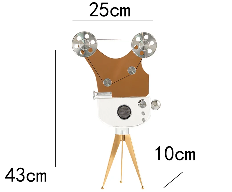 Light Luxury Retro Nostalgia Crystal Phonograph Movie Projector Model Ornaments Studio Club Hotel Desktop Decorations