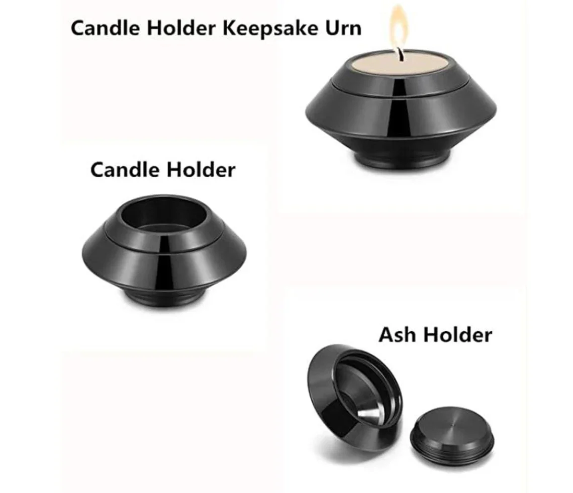 Personalise Memorial Jewelry Matal Dining Table Light Holder Cylinder Candle Holder Ash Canister Home Ornament