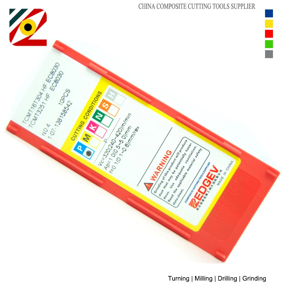 EDGEV 10pcs Inserti In Metallo Duro CNC TCMT16T304 TCMT16T308 TCMT 3251 Noioso Utensili di Tornitura Tungsteno Lama per Acciaio Inox
