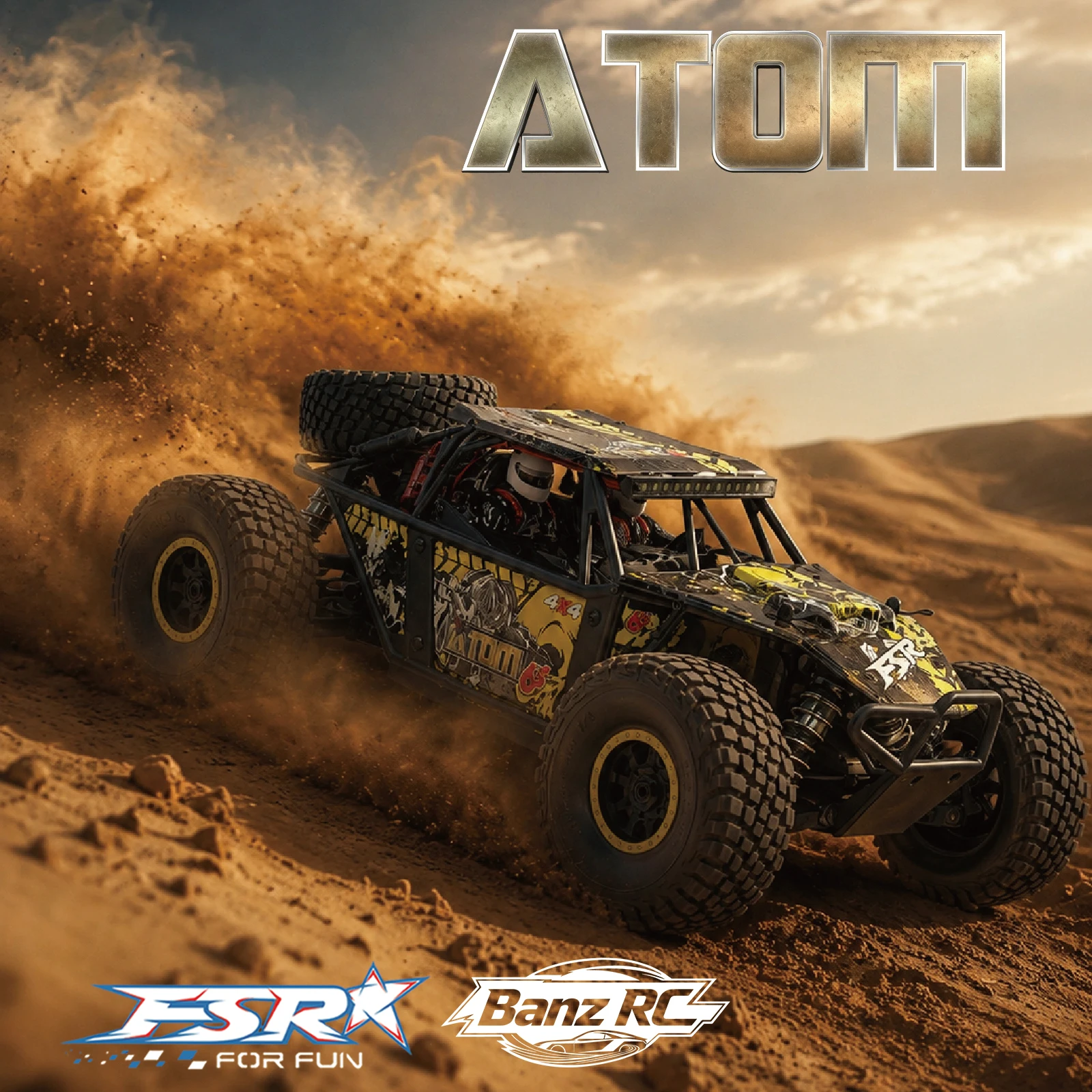 FSR1/8 Desert Kart ATOM 6s 4WD Adult RC High-Speed Remote Control Racing Model Car Short Kart