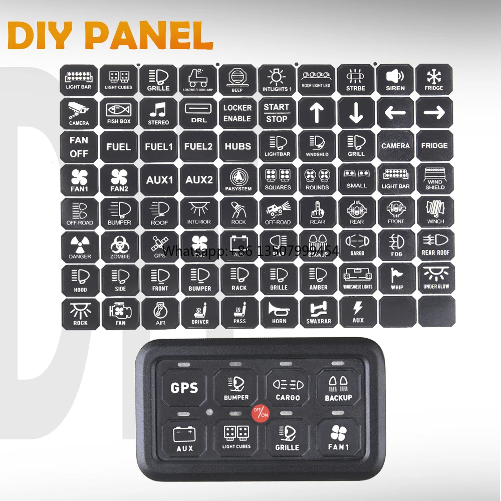 

Car Modification Spotlight Control Switch Assembly 6-way 8 Road Panel Key Switch Wrangler UTV RV