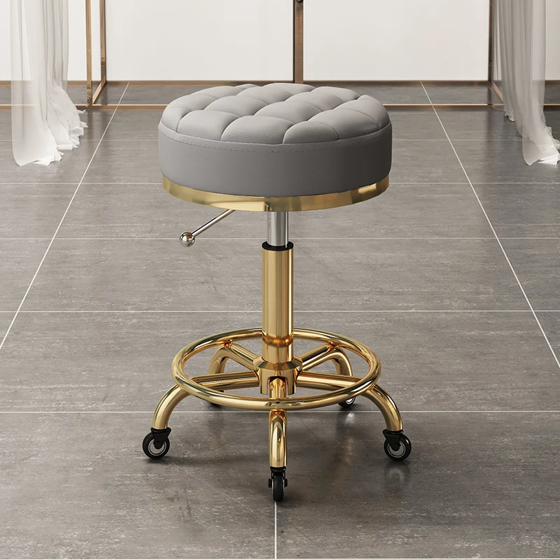 

Telescopic Nordic Step Stool Mobile Vanity Chair Living Room Foot Stool Designer Luxury Bedroom Wheels Muebles Home Furniture