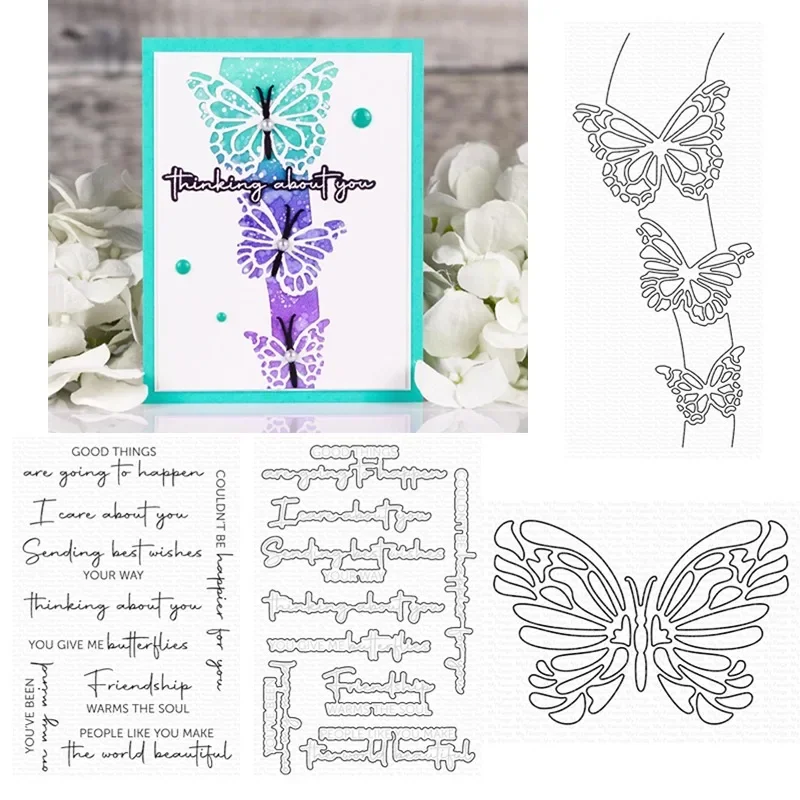 Cutting Dies You Give Me Peek-a-Boo Breakthrough Butterflies Collection Metal  Stamps Stencil Scrapbooking Diary Embossing Diy