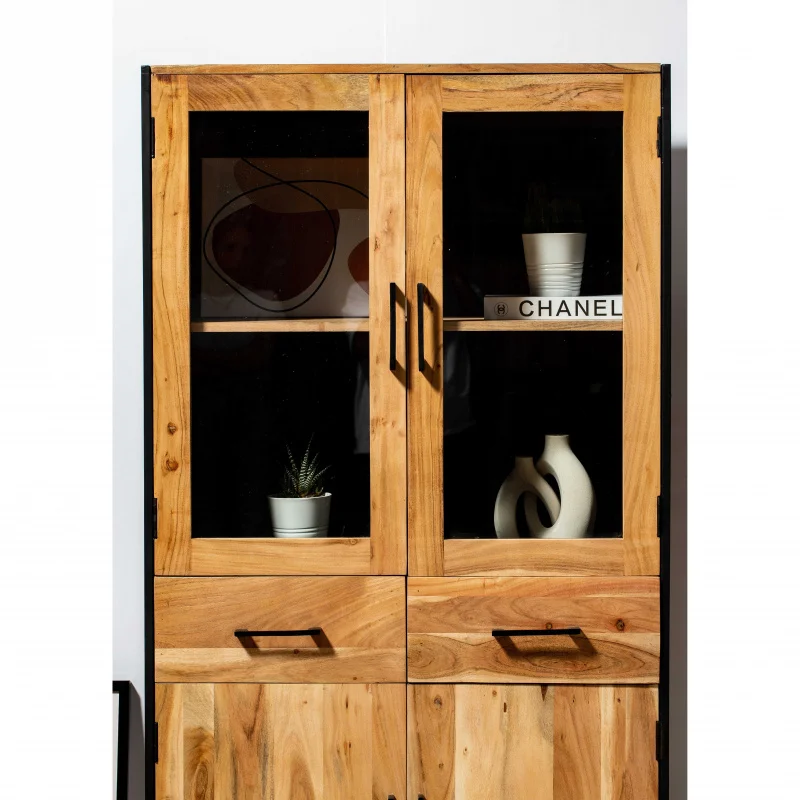 custom.Four-Door Wood Display Cabinet