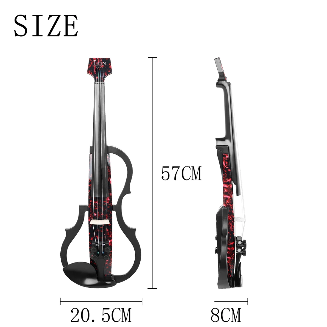 Headless Silent Electroacoustic Violin Professional 4/4 Electric Violin with Violin Bow Headphone Cable Carry Case Accessories