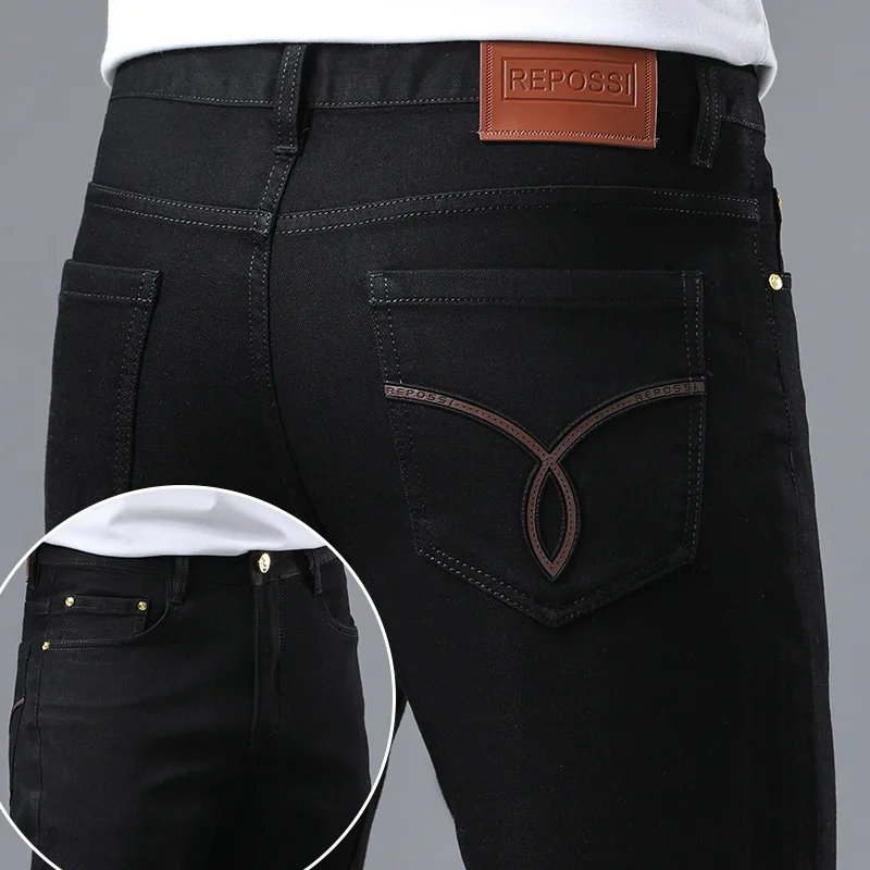 2024 New Black Jeans Men's Simple High-End Classic Stretch Versatile Casual Fashion Business Long Pants