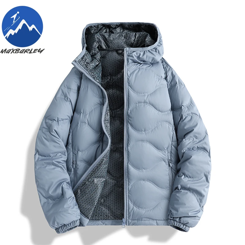 Maxbarley Graphene Down Jacket Men Fashion Hood Outdoor Snow Windproof Warm Coat Premium Travel Comfortable Winter Windbreaker