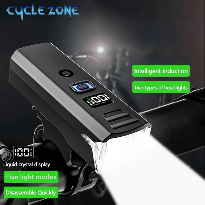 

Передний фонарь для велосипеда с умным датчиком Type-C, зарядка, 5 режимов освещения, фара для шоссейного велосипеда MTB для езды на велосипеде, аксессуары для велосипеда на открытом воздухе