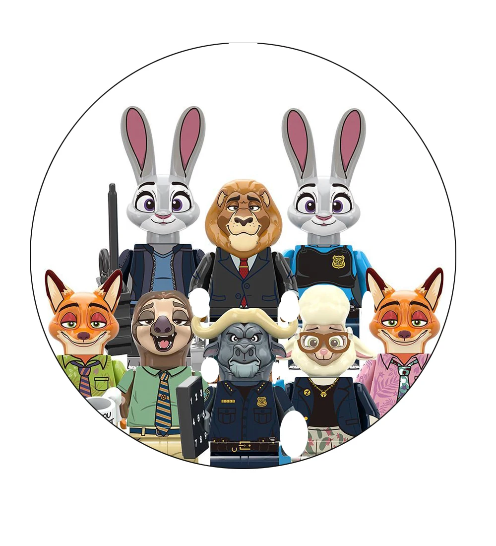 

NEW Zootopia Building Block Figures RT8012,Nick, Judy, Dawn Bellwether, Leodore Lionheart,Flash, Chief Bogo, Cartoon Collectible