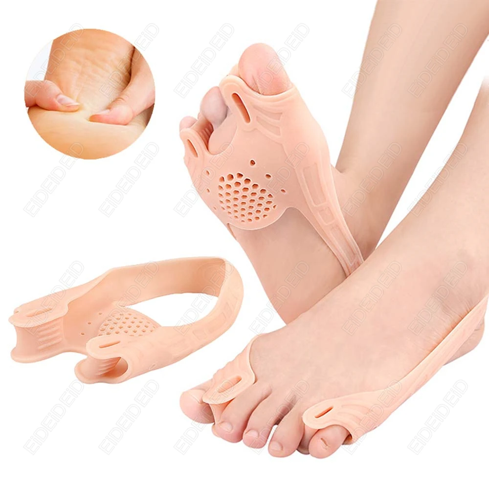 Double Hole Toe Separator Bunion Orthosis Band Thicken Shock Absorption Foot Anti-Wear Tensile Tape Corrector Toes pads Unisex