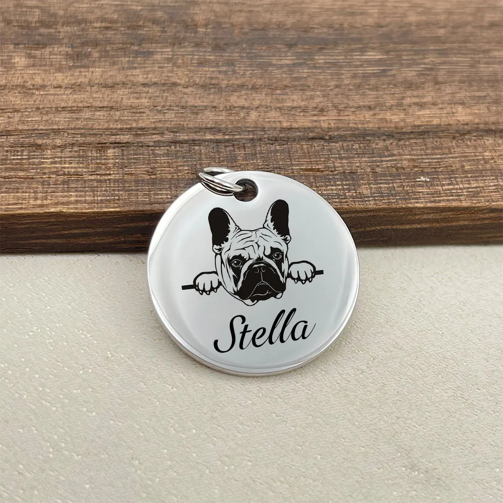 Personalized Pet ID Tags Bone Stainless Steel Engraving Puppy Anti-lost Collars Tag Dog Cat Name Pets Dog Accessories Supplies