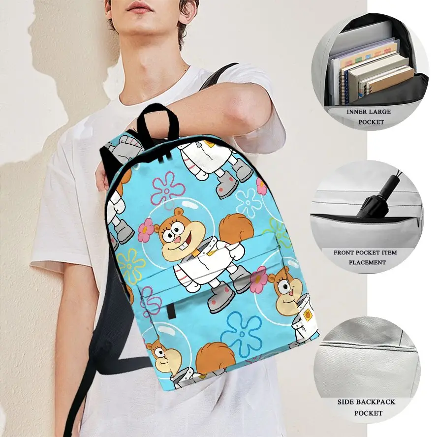 

1pc SpongeBob SquarePants Sandy Cheeks,Backpack, Fashionable and Simple, Unisex, Large Capacity, High-Quality Gift