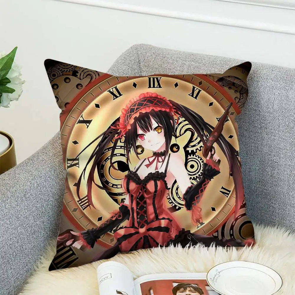 

AnimeTokisaki Kurumi Pillow Case Double-Sided Printing Cushion Cover 45x45 Decorative Cushions Sofa Home Decor Soft Pillowcase