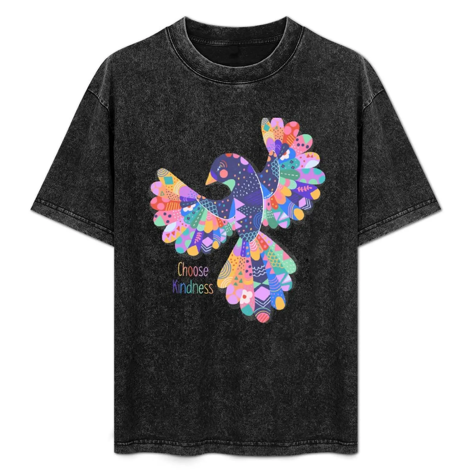 

Choose Kindness Colourful Bird T-Shirt cotton tshirt 100% man t shirt cotton high quality T-Shirt