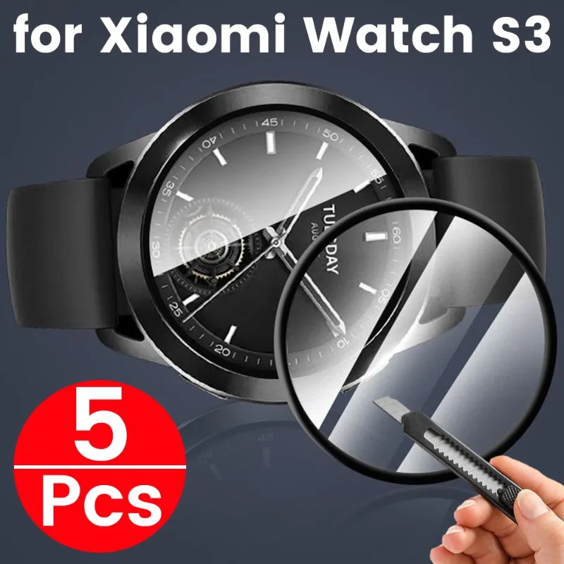 

5/1Pcs for Xiaomi Mi Watch S3 Smartwatch Ultra Clear Screen Protector Full Cover 3D Curved Soft PET Protective Film Not Glass