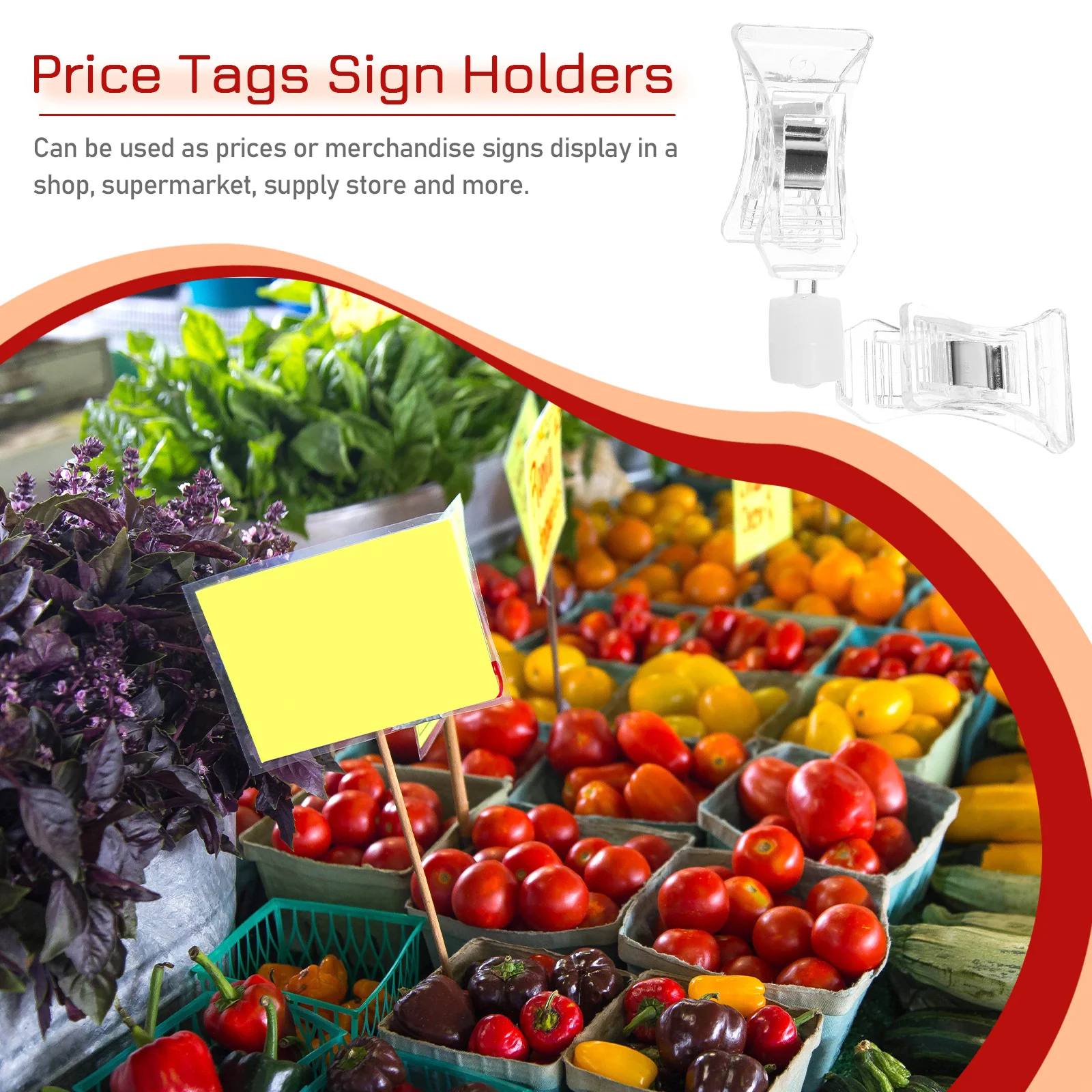 

10pcs Ad Folder Retail Display Clips Explosion Stickers Sign Holders Plastic Adjustable for Shop Supermarket Plates Partitions