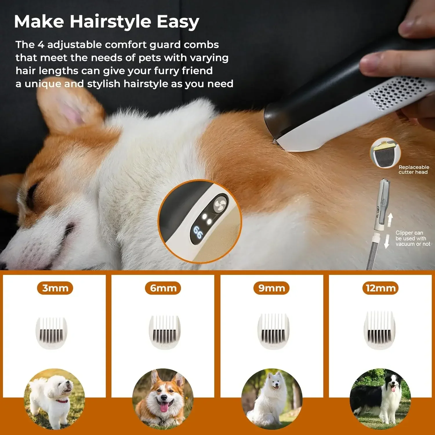 Dog Pet Grooming Vacuum Kit With Dryer Electric Pet Hair Vacuum Clipper Cleaner Pet Cleaning & Grooming Cat Dog Accessories