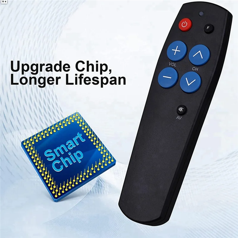 ABUO-Universal Learn Remote Control For Seniors,7 Big Keys Smart Controller Copy Code From TV STB DVD BOX Lighting Controller