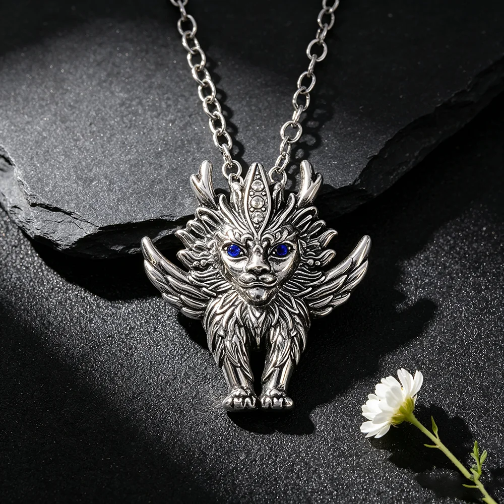 The Classic of Mountains and Rivers Necklace Tung Tung Sahur Vintage Gothic Fantasy Animal Jewelry Gift for Men Women