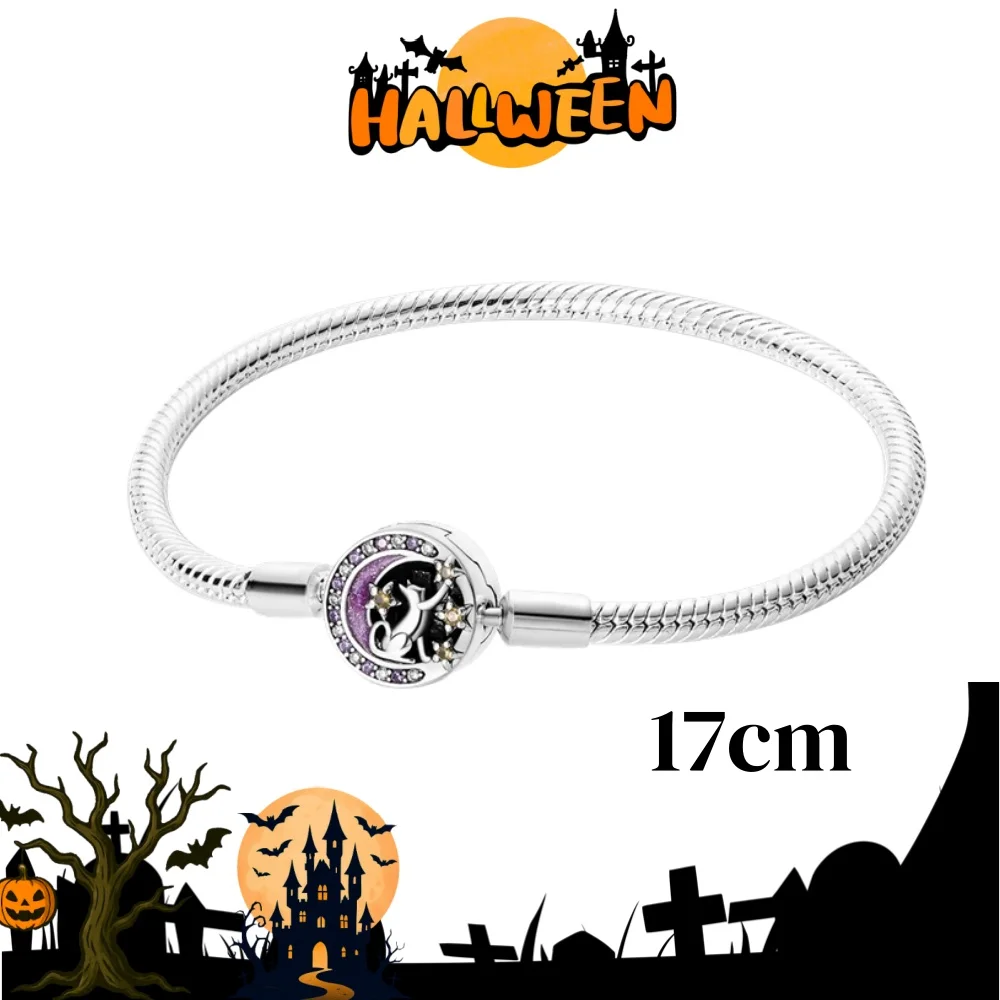 Halloween-Party, 925er Silber, lila, fliegender Hexenhut und magische Kugel-Charms, Perlen, passend für Original-Armbänder, DIY für Frauen, Schmuck, Geschenke – Detail 10