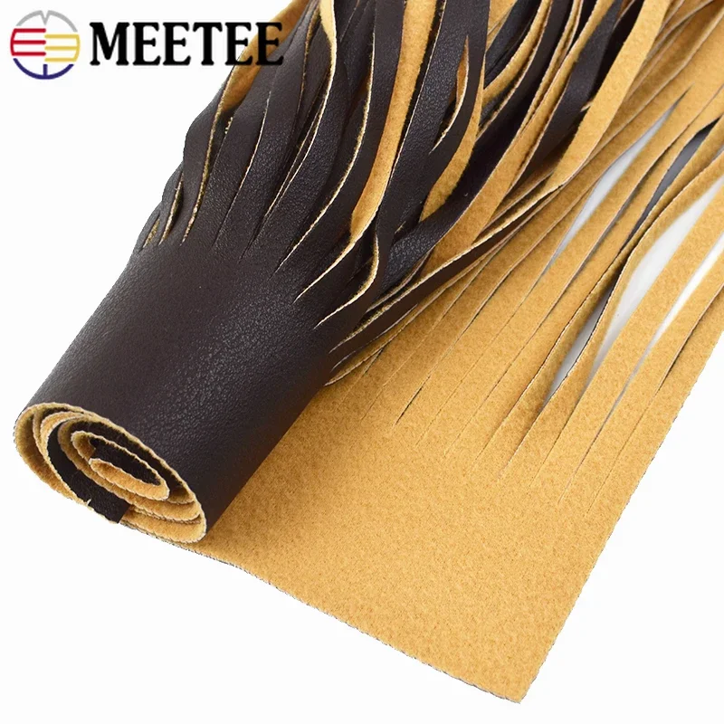 1Pc Meetee 66*50/70cm Leather Suede Fringe Tassel Lace Trim Colored Long Fringes Ribbon Clothing Dress Jacket Sewing Accessories