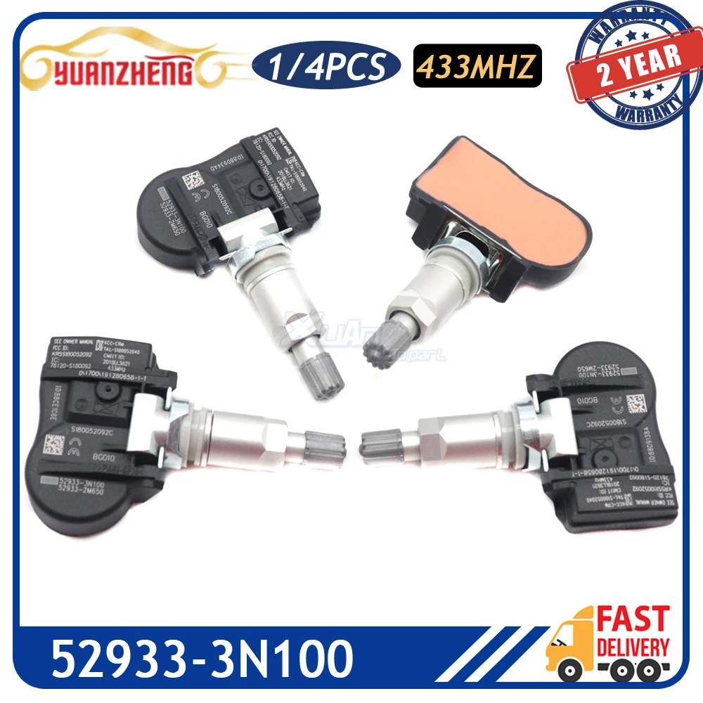 Датчик контроля давления в шинах 52933-3N100 для Kia Carens IV [RP] Ceed [JD] Picanto [TA] Venga [YN] 2009-2019 433 МГц 52933-2M650