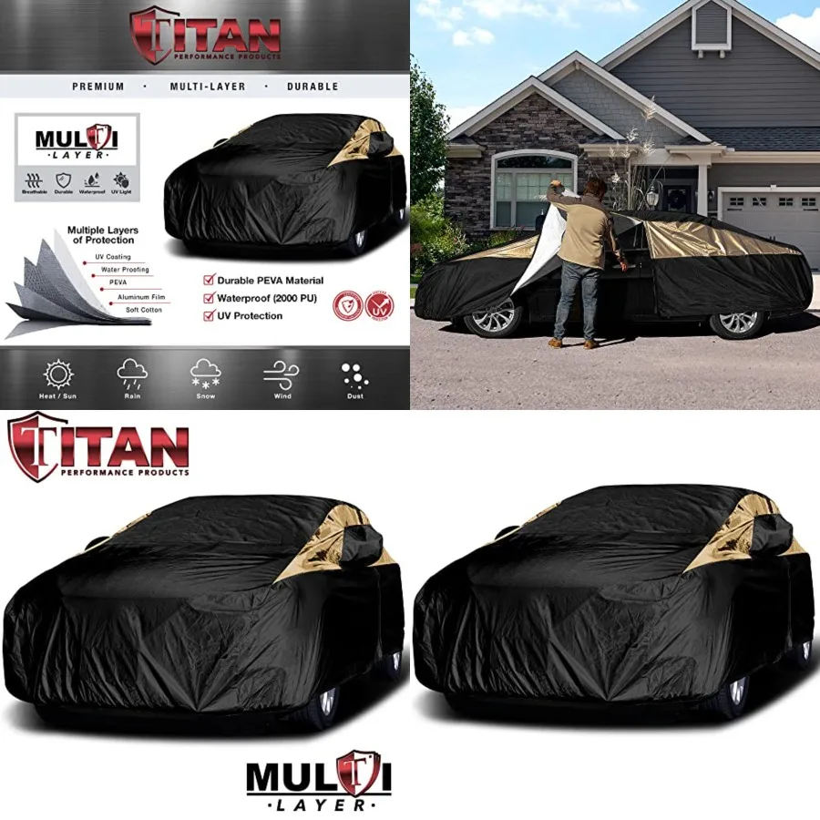 

Titan Premium Multi-Layer PEVA Car Cover for s 176-185. Waterproof, UV Protection, Anti-Scratch Protective Lining, Driver-Side