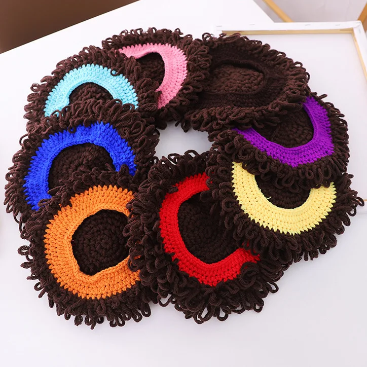 Children Lovely Baby Kids Cute Beanies Hats With Fake Hair African Natural Curly Hair Caps Hip Hop Cosplay Headwear