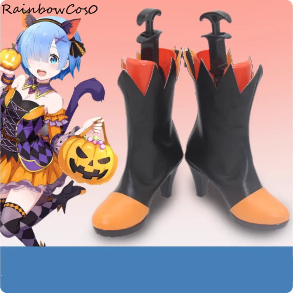 

Rem Re: Жизнь в другом мире с нуля Обувь для косплея Сапоги Игра Аниме Вечеринка Хэллоуин RainbowCos0 W5280