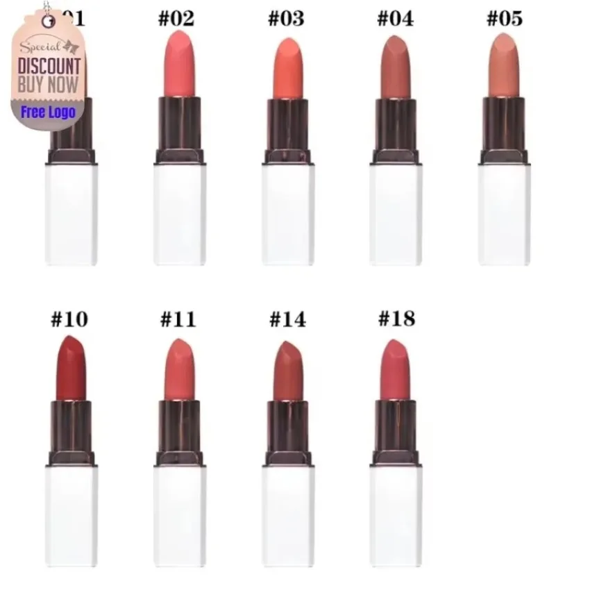 

Private Label 18colors White Tube Lipstick Waterproof Long Lasting Matte Non-stick Cup Non Fade Sexy Lipstick Makeup Bulk
