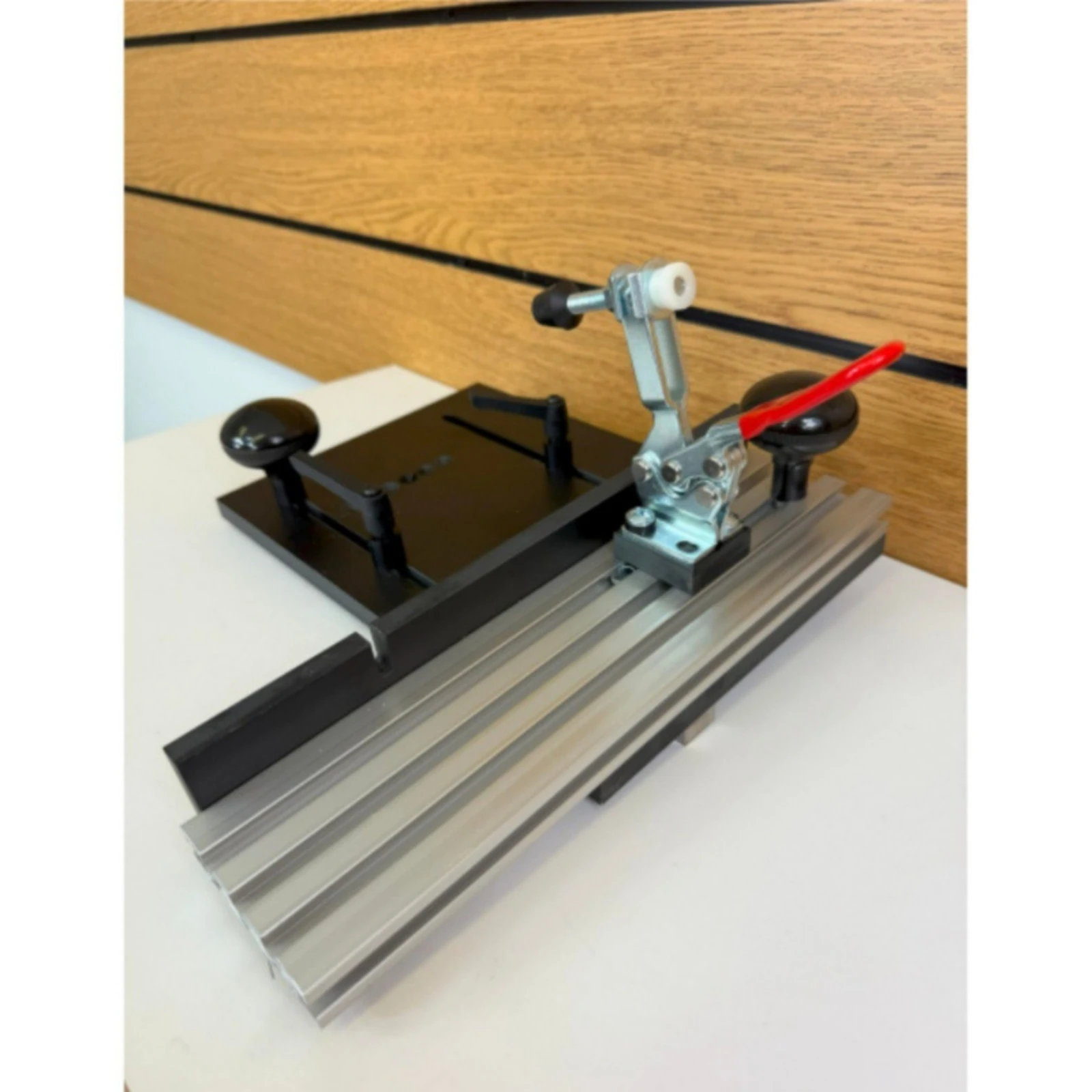 Compact Router-Table Trimming Sled Accurate Workpiece Routing Guide with Aluminum Rail Woodworking Tool Lightweight