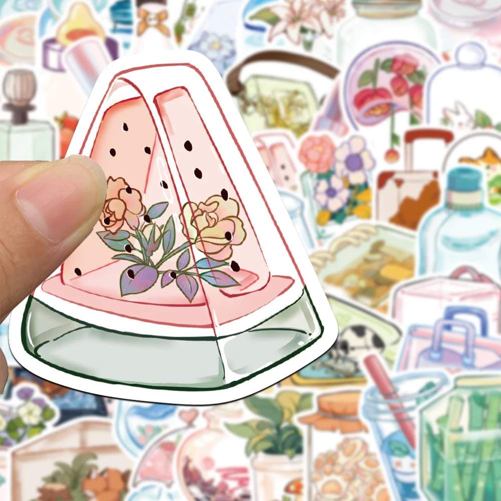 10/30/50pcs Carino Trasparente Tazza di Acqua di Vetro Bevanda Adesivi Decalcomanie Del Telefono Del Computer Portatile Scrapbook Frigo Decorazione Adesivo giocattoli per bambini