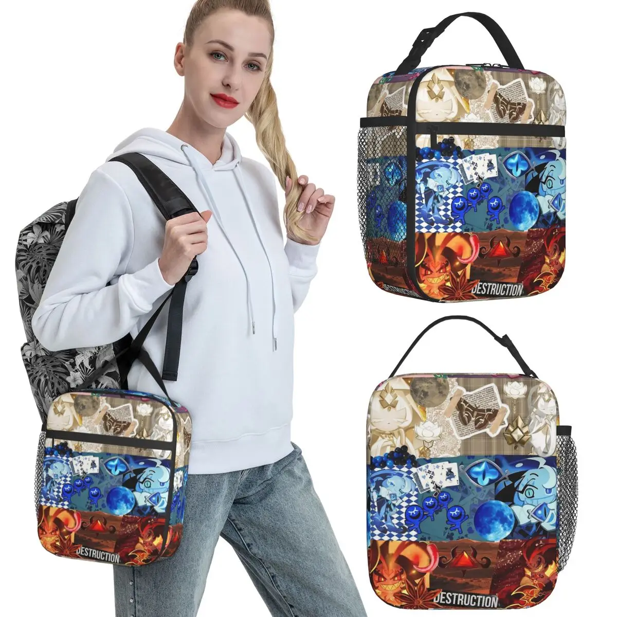 

Insulated Lunch Bag Shadow Milk Cookie Product Cookie Run Kingdom Lunch Container Causal Thermal Cooler Bento Box For School