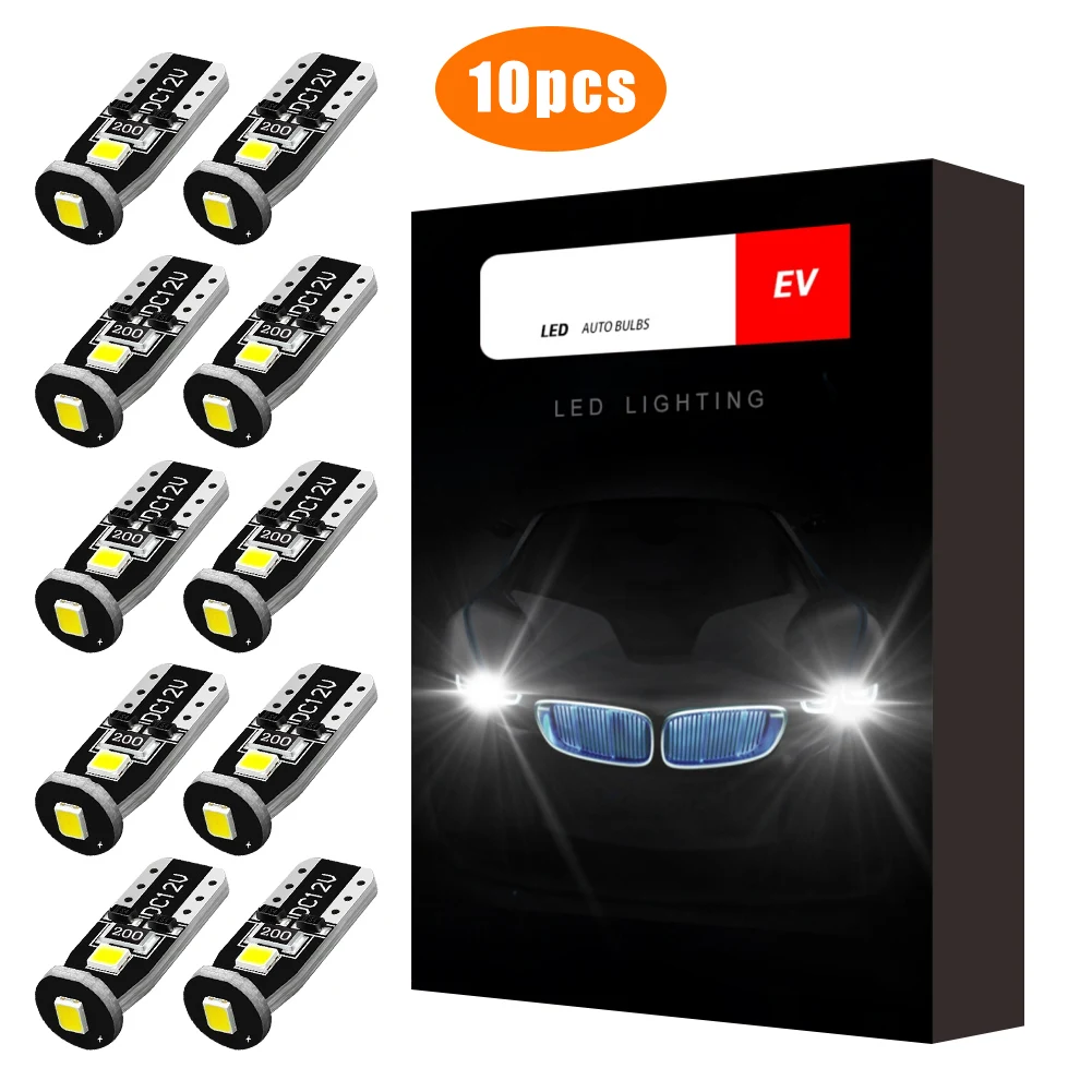 Ampoules lumineuses LED T10 3SMD pour intérieur de voiture, ampoules de remplacement pour Automobile, 10 pièces