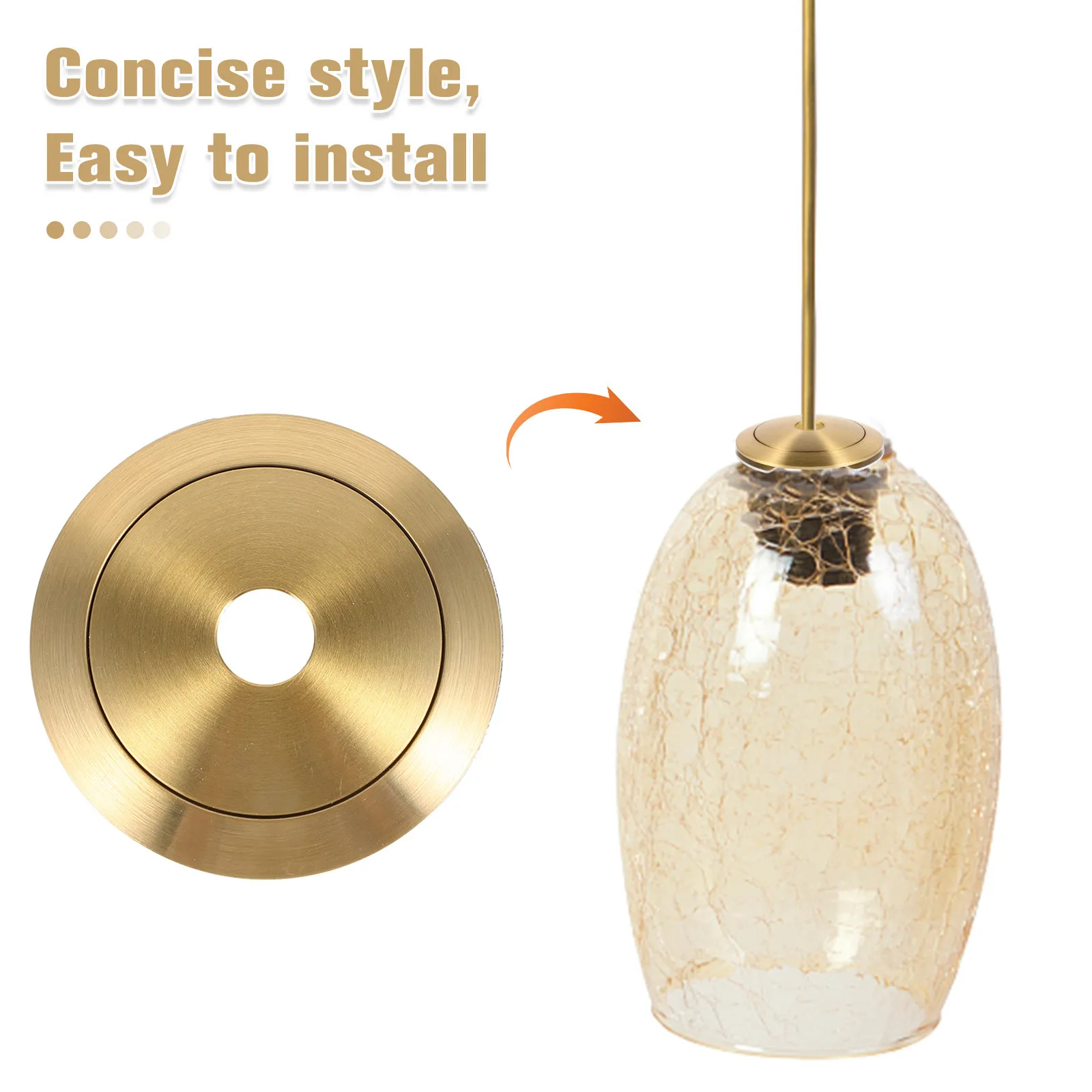 1Set Modern Elegant Aluminum Lamp Cover Mounting Ring Compatible with Most Glass Lampshades Quick-Install Shade Fixing Adapter