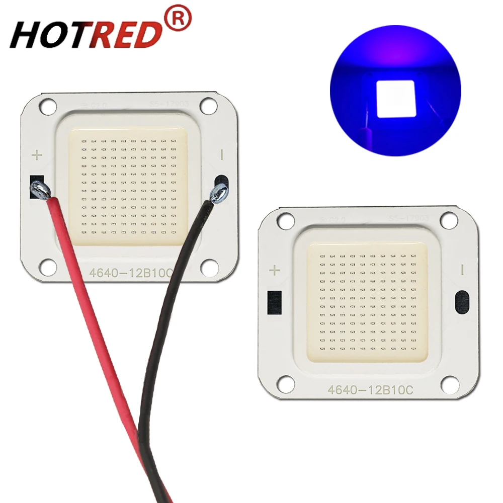 

DC36V 50W UV Purple High Power LED COB Diode Module Ultraviolet Beads Lamp Chips 405nm Purple for Curing Light Landscape Street