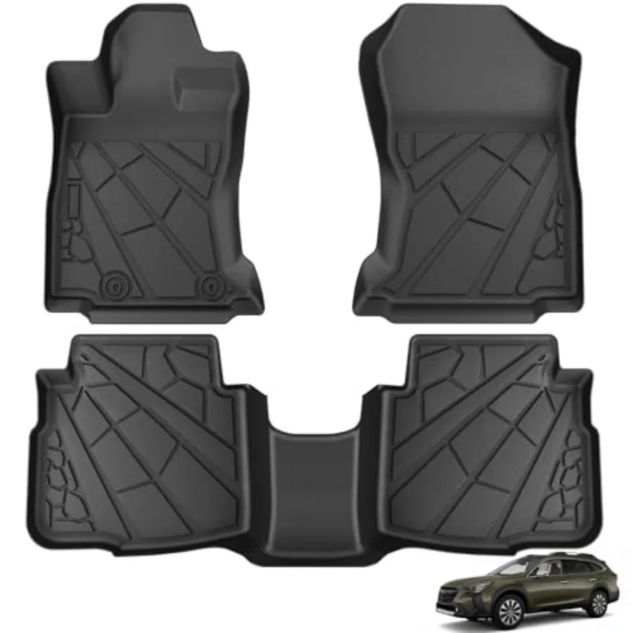 

Коврики для Subaru Legacy Outback 2020-2025 Всепогодные напольные вкладыши TPE Custom Fit 1-го 2-го ряда черного цвета с улучшенной защитой