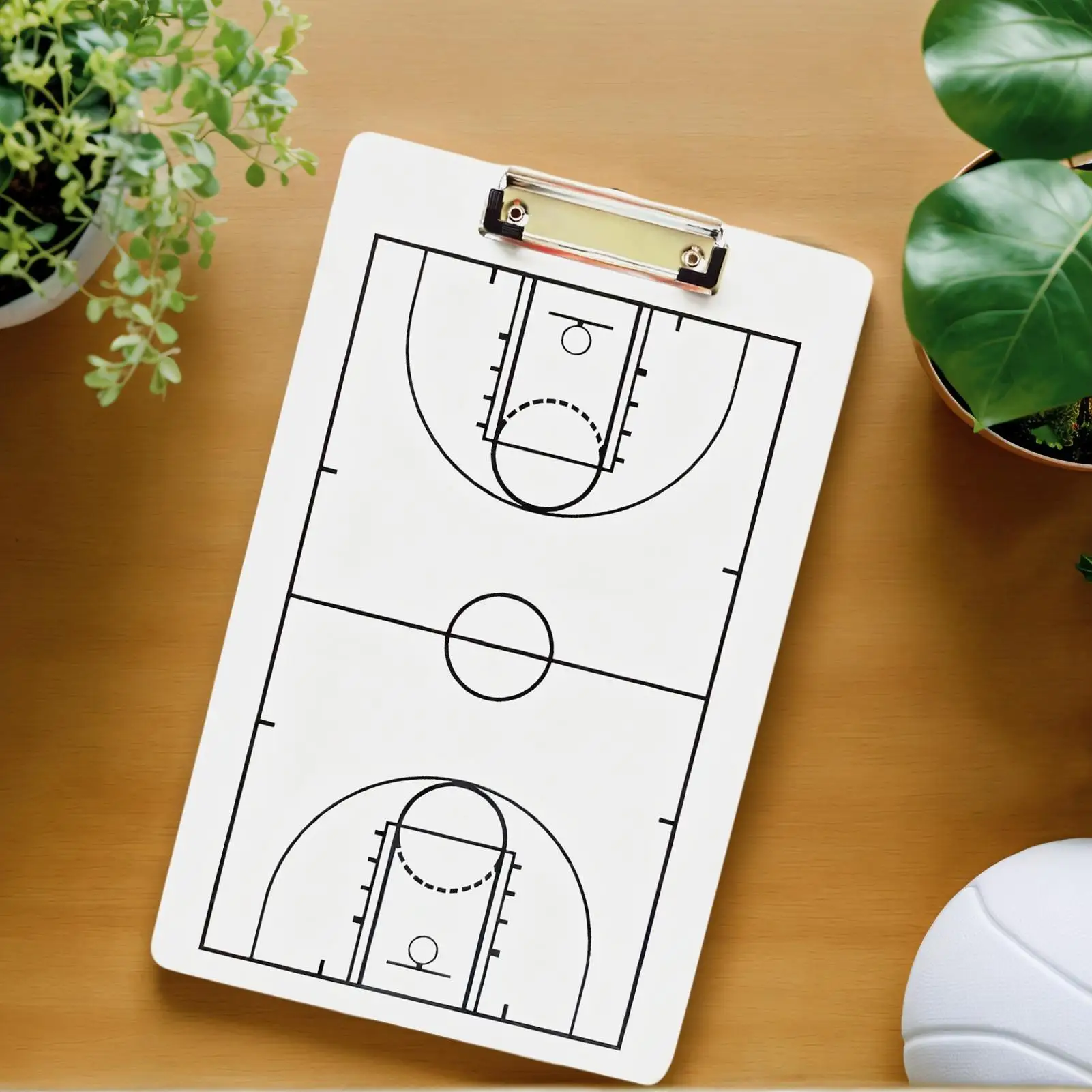 Portapapeles de entrenamiento de baloncesto, pizarra blanca de borrado en seco de doble cara con marcador para tácticas de competición de entrenamiento deportivo