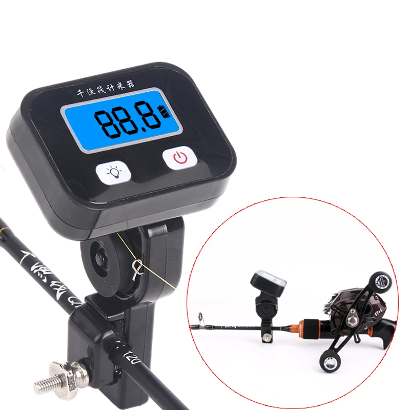 Backlight Waterproof Portable Raft Fishing Line Length Counter Digital Fishing Finder Line Length Depth Gauge Accessories Meters