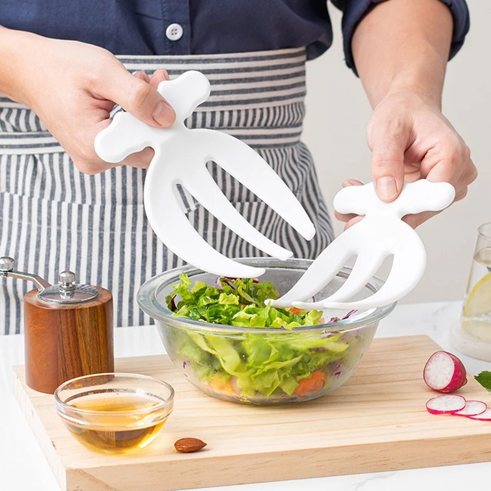 

4Pcs Salad Claws Plastic Reusable Salad Hands Tossing Serving Kitchen Tool Fruit Forks Mixing Stirring Forks Serving Fork