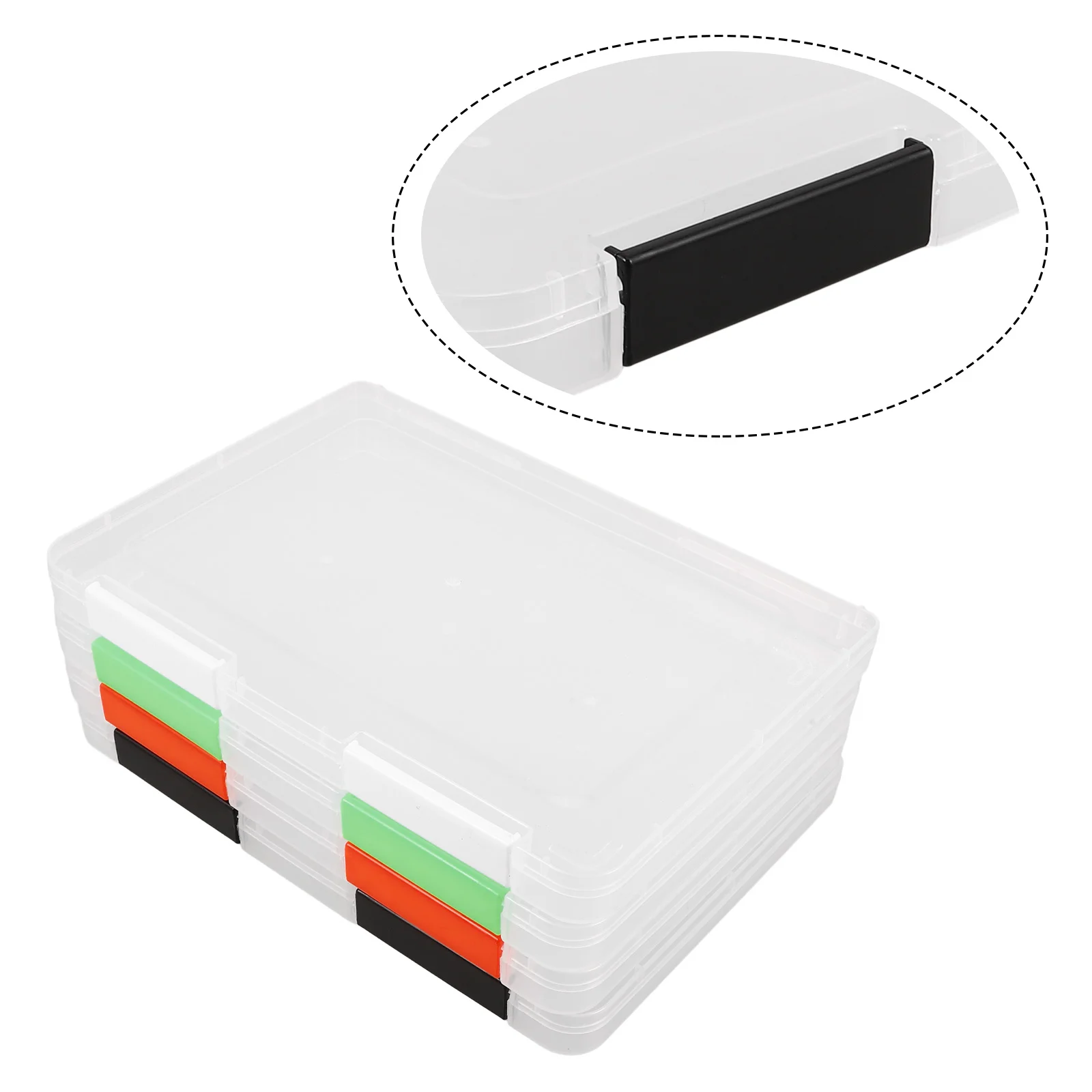 4 Pcs Data Storage Box Cards Case Organizer Containers Plastic Postcards Pictures Holder Electronic Component Cases Craft