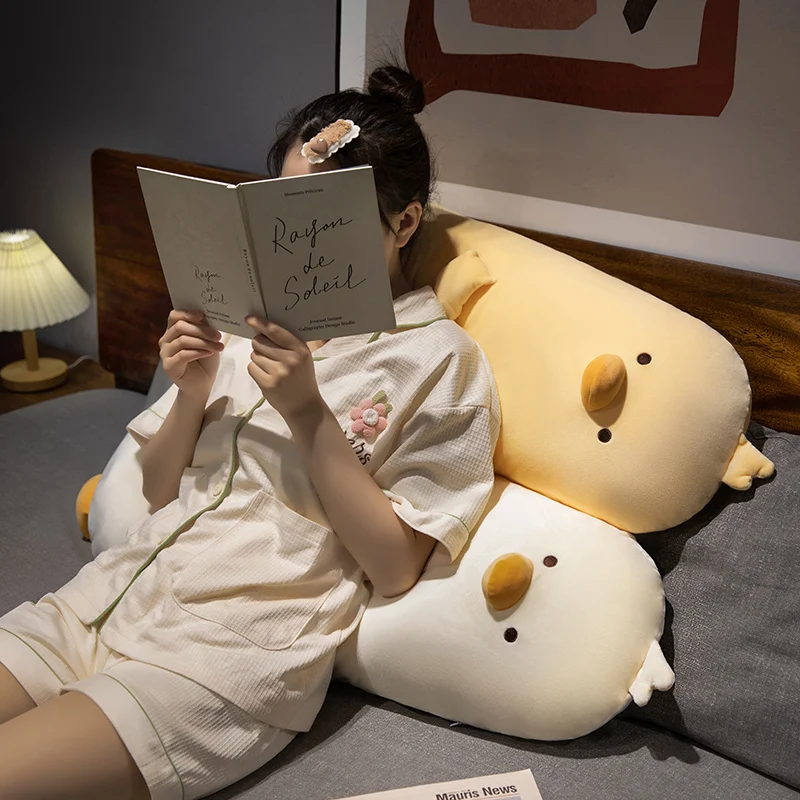 アヒルのぬいぐるみ枕,柔らかい漫画の動物,ひよこのボルスター,睡眠脚のサポート,誕生日プレゼント,70〜90cm