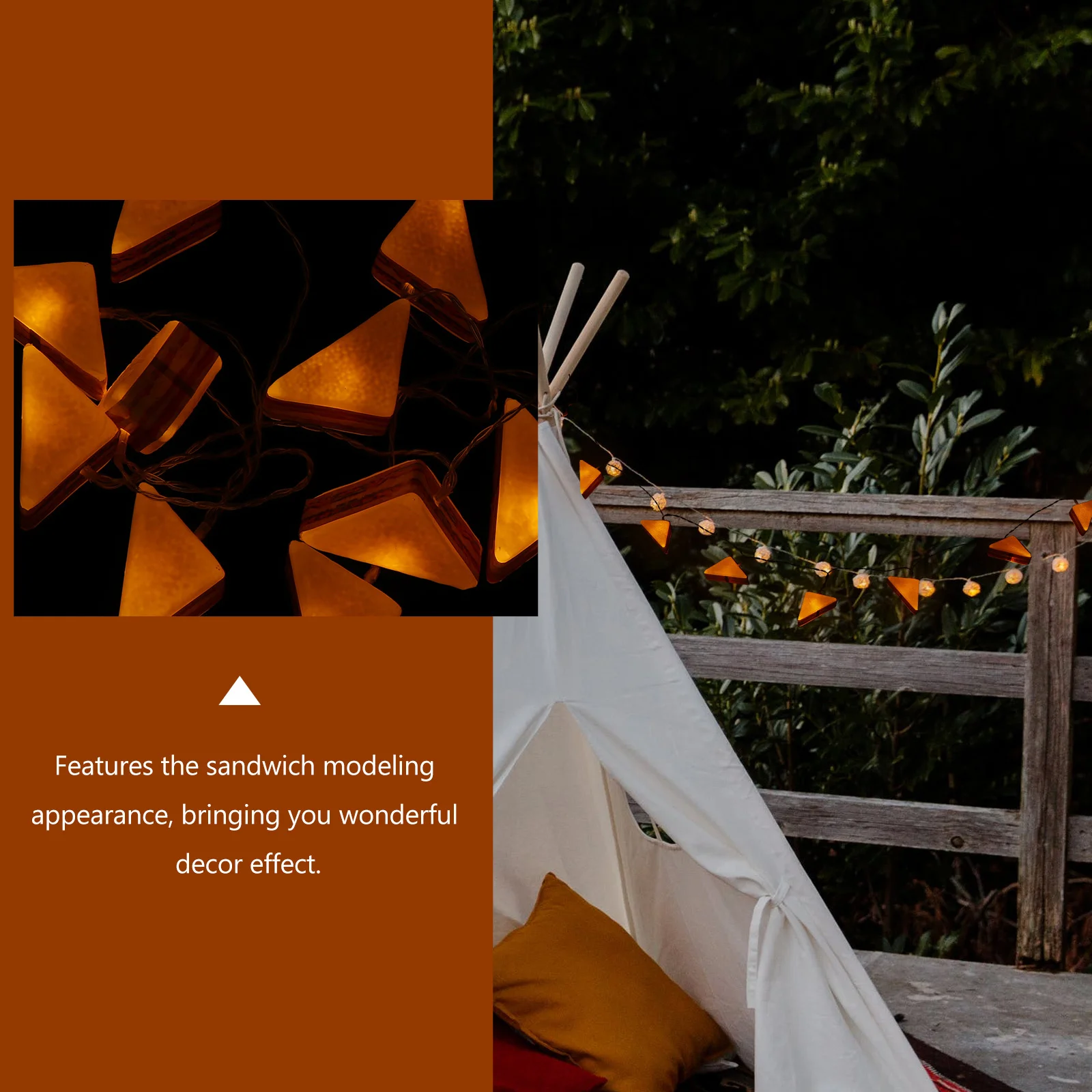 1 قطعة ساندويتش النمذجة سلسلة ضوء مصباح للزينة الإبداعية لغرفة عيد ميلاد حفلة مريحة المنزل ضوء الليل #6