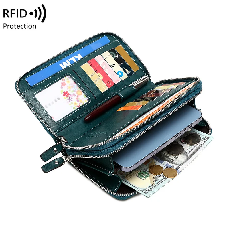 

Новый женский кошелек с RFID-блокировкой, безопасный держатель для карт, многофункциональный мужской дорожный кошелек, самолет, билет, телефон, сумка на молнии, кошелек для монет