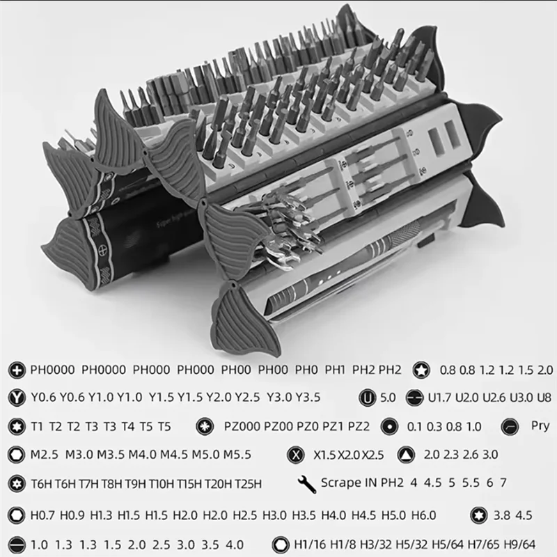 

B84B-128 In1 Precision Screwdriver Set 128 In1 Magnetic Screw Nuts Bits Multi Functional Household Repair Tools Kit Forlaptop Pc