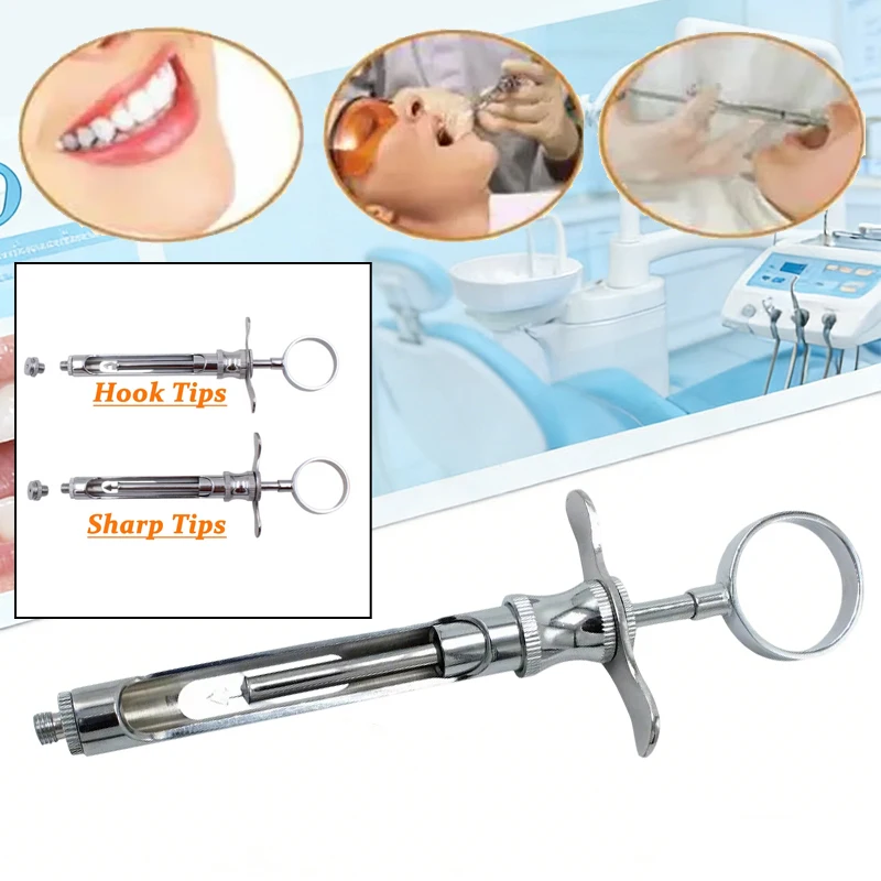 

Dental Syringe Aspirating Type Stainless Steel Injector Tool Dentistry Surgical Instrument for Root Canal