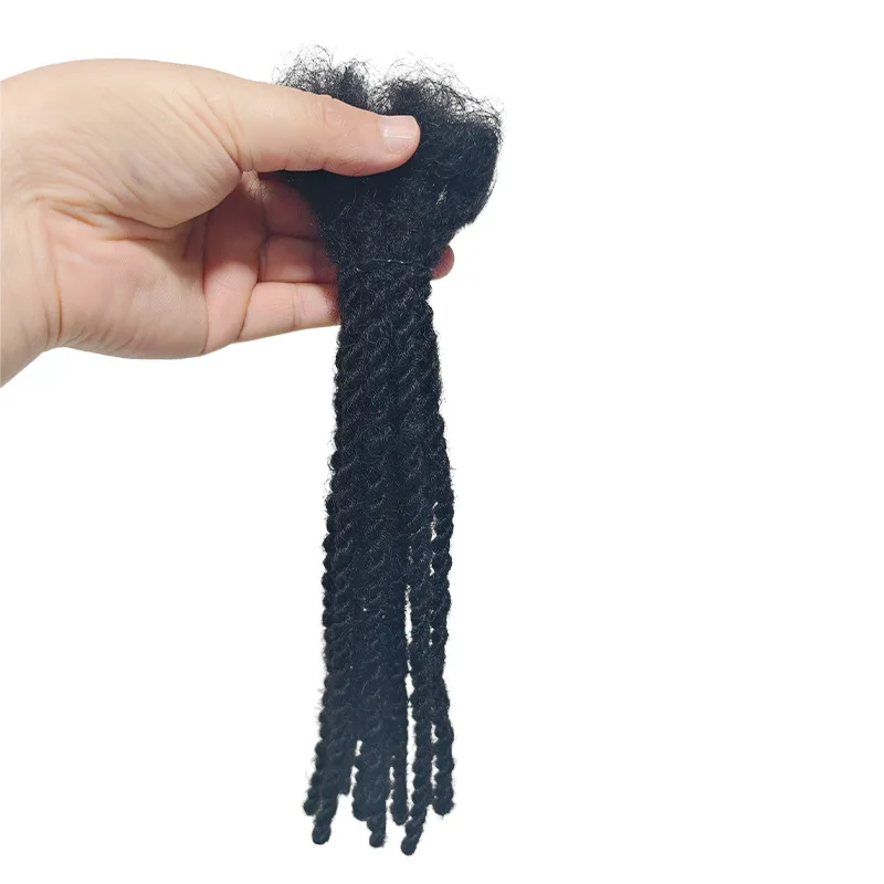8 cali 10 cali 0,6 cm Afro Kinky Textured Locs Przedłużenia z Włosów Naturalnych 100% Ręcznie Robione Przedłużenia Włosów Damskie Można Farbować od Orientfashion