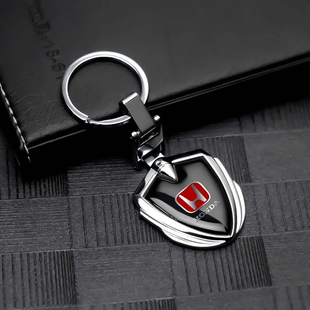 Car Logo Keychain Badge 3D Metal Keyring Auto Accessory For Honda Civic Fit Jazz Accord Pilot CRV Odyssey Passport City Shuttle